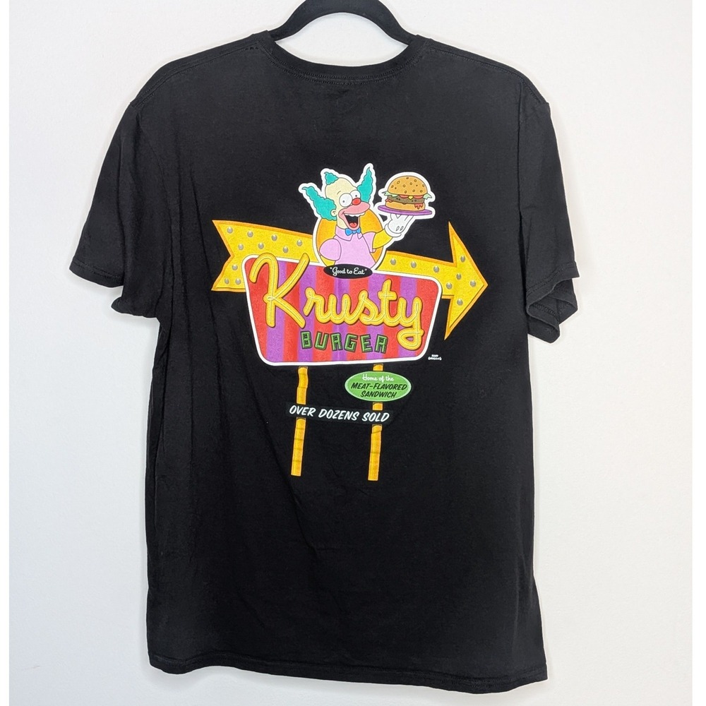 The Simpsons Krusty the Clown Krusty Burger Graphic Short Sleeve T-Shirt Black L